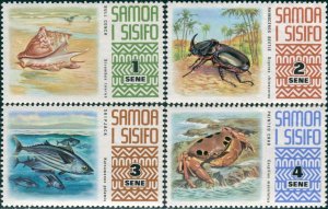Samoa 1972 SG390-393 Shell Beetle Fish Crab MNH