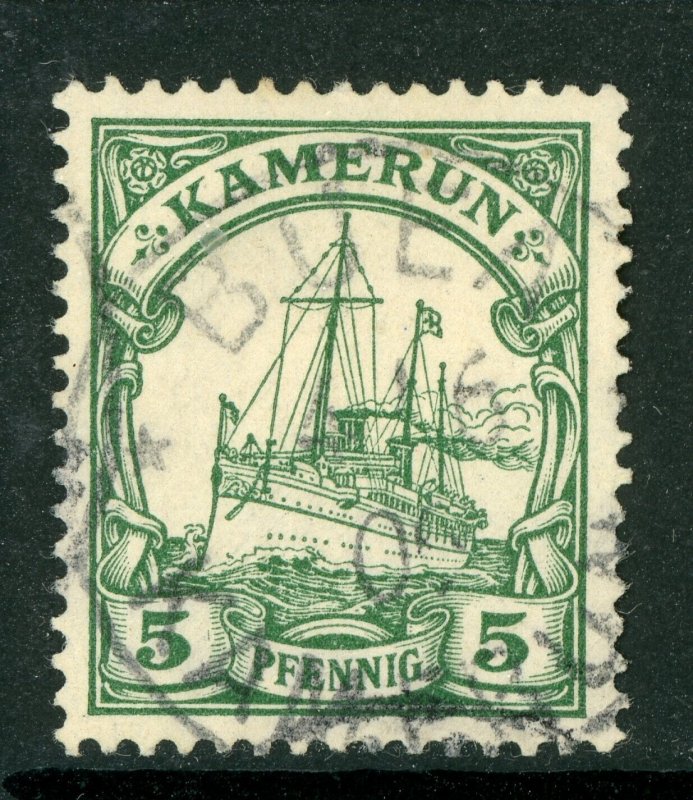 Cameroun 1900 Germany 5 pfg acht Ship Unwatermark Scott # 8 VFU X12