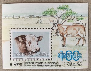 Namibia 1993 Simmentaler Cattle MS, MNH. Scott 733a, CV $3.75