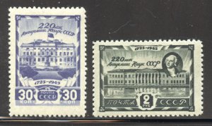 Russia Scott 987-88 Unused LHOG - 1945 Academy of Sciences 220th Anniversary