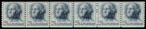 US #1229a George Washington Joint Line Strip of 6; MNH