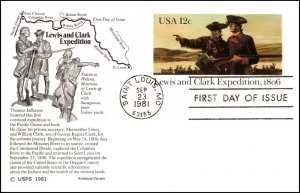 Scott UX91 12 Cents Lewis & Clark Postcard Arisocrat FDC Unaddressed