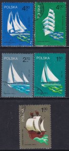 Poland 1974 Sc 2038-42 Polish Sailing Ships Stamp CTO