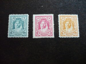Stamps - Trans-Jordan - Scott# 145,146,148 - Mint Hinged Part Set of 3 Stamps