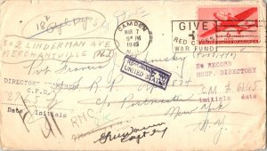 United States Military 6c Transport 1945 Camden, N.J. Airmail to A.P.O. 874, ...