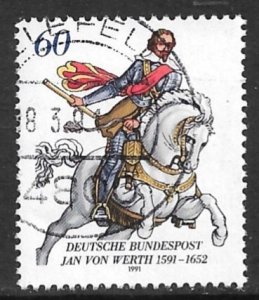 GERMANY 1991 General Jan van Werth Issue Sc 1629 VFU