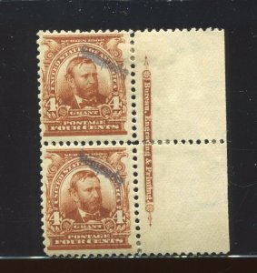 303S Grant INVERTED SPECIMEN OVERPRINT ERROR Imprint Pair with Crowe Cert HZ3