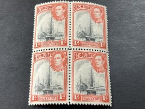 BERMUDA  # 118a-MINT NEVER/HINGED--BLOCK OF 4--ROSE RED & BLACK----1938-51