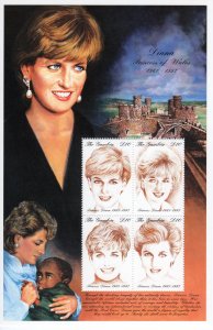 Gambia 1997 Sc#2014 Diana,Princess of Wales Sheetlet (4) MNH