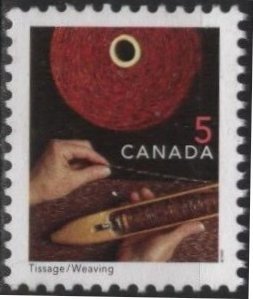 Canada 1677 (used) 5c handicrafts: weaving (1997)