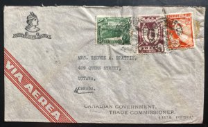 1947 Lima Peru Country Club Airmail Cover To Ottawa Canada