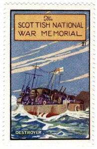 (I.B) Cinderella Collection : The Scottish War Memorial (Destroyer)