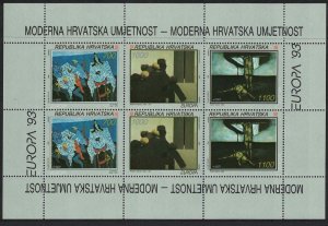 Croatia Europa Contemporary Art 3v Sheetlet 1993 MNH SG#236-238