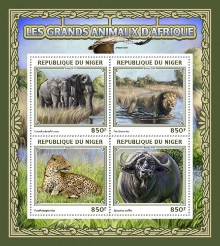 NIGER 2016 SHEET ELEPHANTS BUFFALOES WILD CATS FELINES WILDLIFE nig16501a