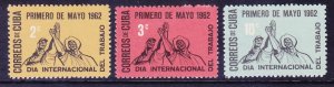 Cuba 710-12 MNH OG 1962 International Labor Day Full Set of 3 VF