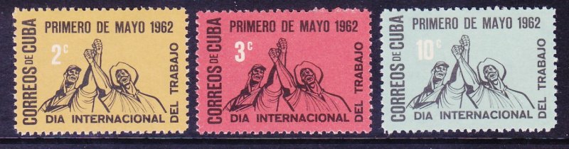 Cuba 710-12 MNH OG 1962 International Labor Day Full Set of 3 VF