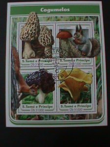 ​ST. THOMAS- 2017- LOVELY BEAUTIFUL MUSHROOMS-CTO-LARGE SHEET VF LAST ONE