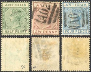 Antigua SG21/3 Set of 3 Wmk Crown CA Perf 14 Cat 88 pounds