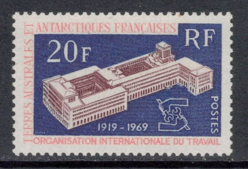 FRENCH ANTARCTIC 1970 ILO Headquarters; Scott 35, Yvert 32; MNH