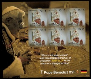 Union Island 2014 - Pope Benedict XVI - Sheet of 6 IMPERF Stamps - MNH