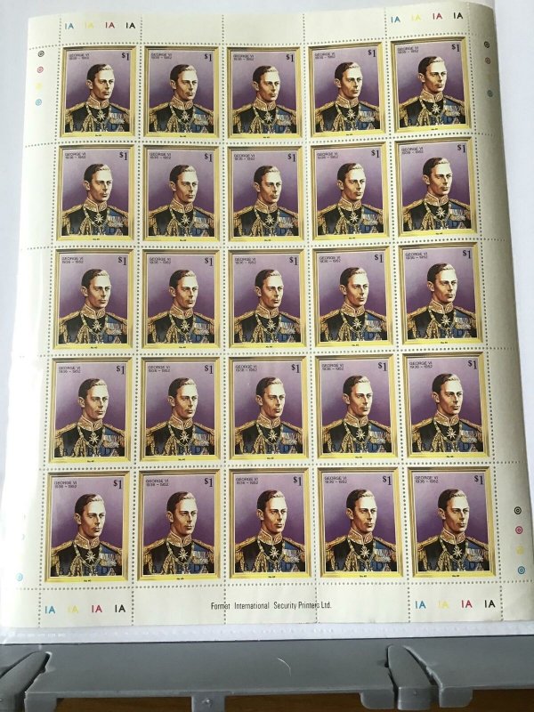 Barbuda King George V1 1936-1952 full mint never hinged  stamps sheet ref R23565