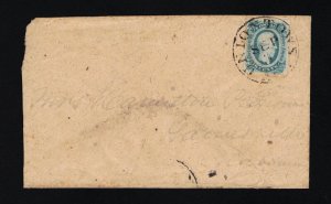 GENUINE SCOTT CSA #12 1863-1864 BLUE DIE-B TIED TO UNIONTOWN ALABAMA COVER 18854