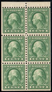 US #424d VF/XF OG NH, Booklet Pane, rich color!