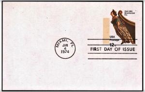 SC#UX67 12¢ Ship's Figurehead FDC Postal Card (No Cachet)