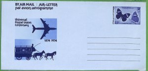 ZA1461 - BELIZE - POSTAL HISTORY -  AEROGRAMME 1974  UPU Nature BUTTERFLIES