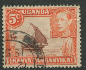 Kenya & Uganda - Scott 68 - KGVI Definitive -1949 - Used - Single 5c Stamp