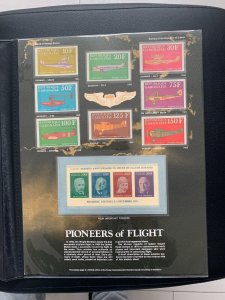 Gabon pioneers of flight  stamp panel big size with plastic holder with problem
