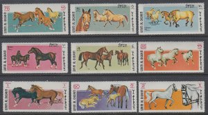 Umm Al Qiwain MI 314A-322A Horses MNH VF