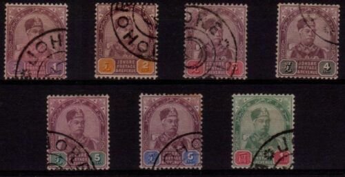 JOHORE MALAYA 1891 Sultan Aboubaker set fine used SG21-27..................48863 