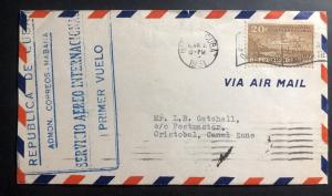 1931 Habana Cuba First Flight airmail cover FFC to Cristobal Canal Zone Panama