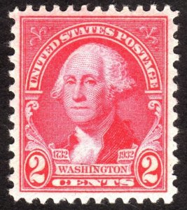 1932, US 2c, Washington, MH, Well-Centered, Sc 707