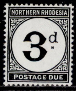 NORTHERN RHODESIA QEII SG D3a, 3d grey-black, NH MINT. CHALKY