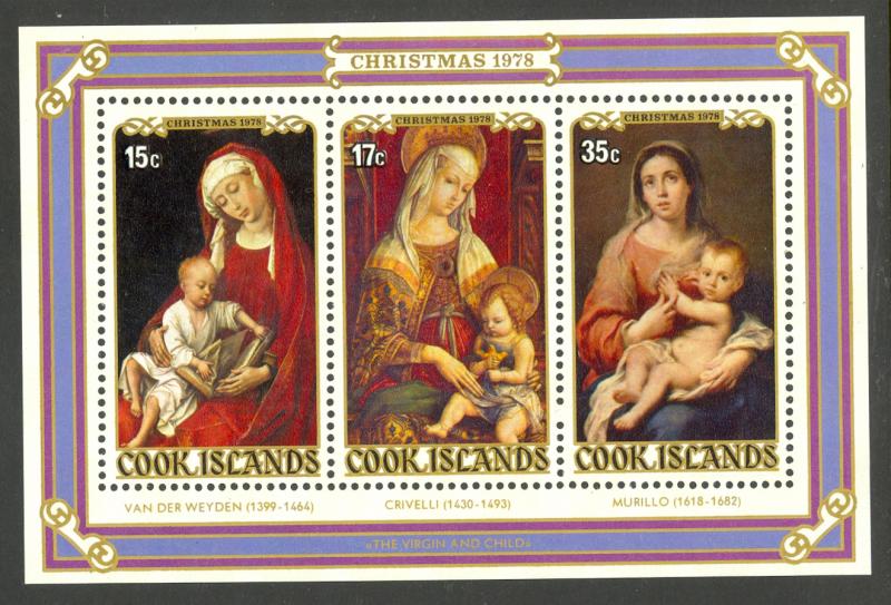 COOK ISLANDS 1978 CHRISTMAS PAINTINGS Souvenir Sheet Sc 505a MNH