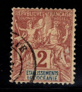 French Polynesia Scott 2 Used  Navigation  and Commerce stamp