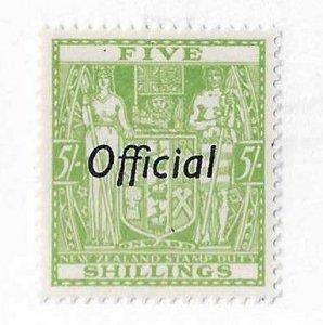 New Zealand Sc #091  5sh Official NH VF