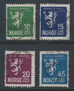Norway #111-14 Used Spitsbergen Anneration - Lion Rampant