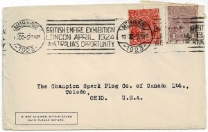 Australia 1923 Melbourne British Empire Exhibition slogan cancel, Opportunity