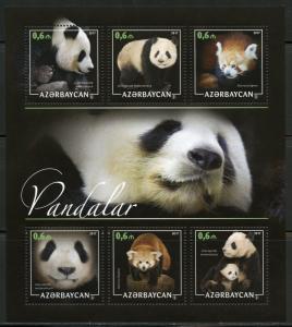 AZERBAIJAN 2017  PANDAS  SHEET MINT NEVER HINGED