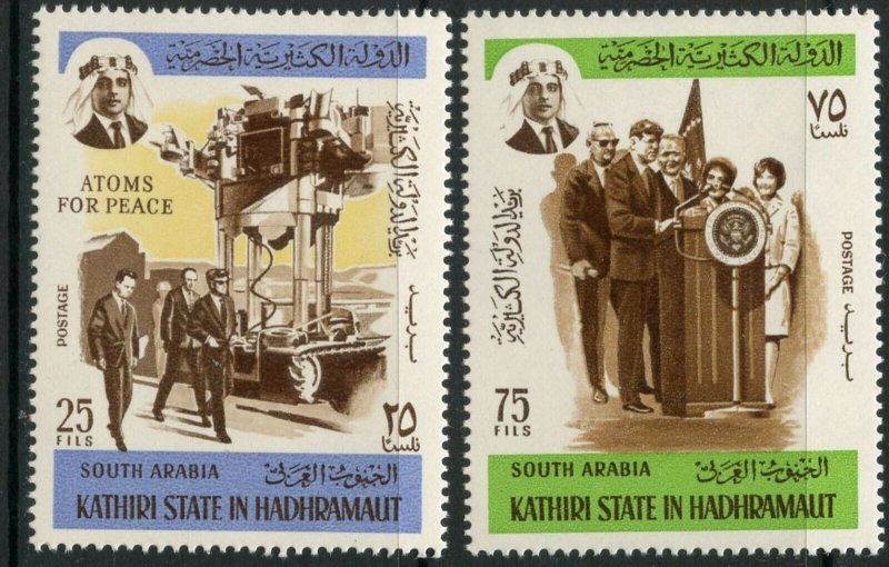 SOUTH ARABIA KATHIRI MI#166-172 1966 Kennedy-Space Complete Set OG MNH