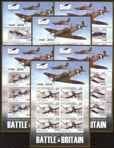 Solomon Islands 2010 Military Battle of Britain Aviation Airplanes 4 sheets MNH