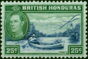 British Honduras 1938 25c Blue & Green SG157 Fine LMM