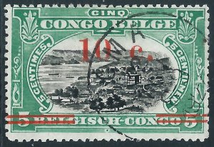 Belgian Congo, Sc #80, 10c on 5c, Used