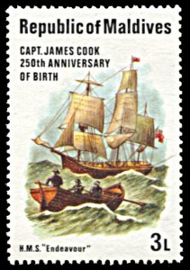 Maldive Islands 752, MNH, 250th Anniversary Birth of Capt. James Cook