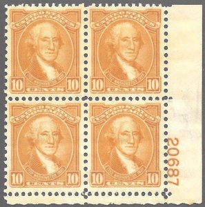 715 Mint,OG,NH... Plate Block of 4... SCV $110.00... Very nice