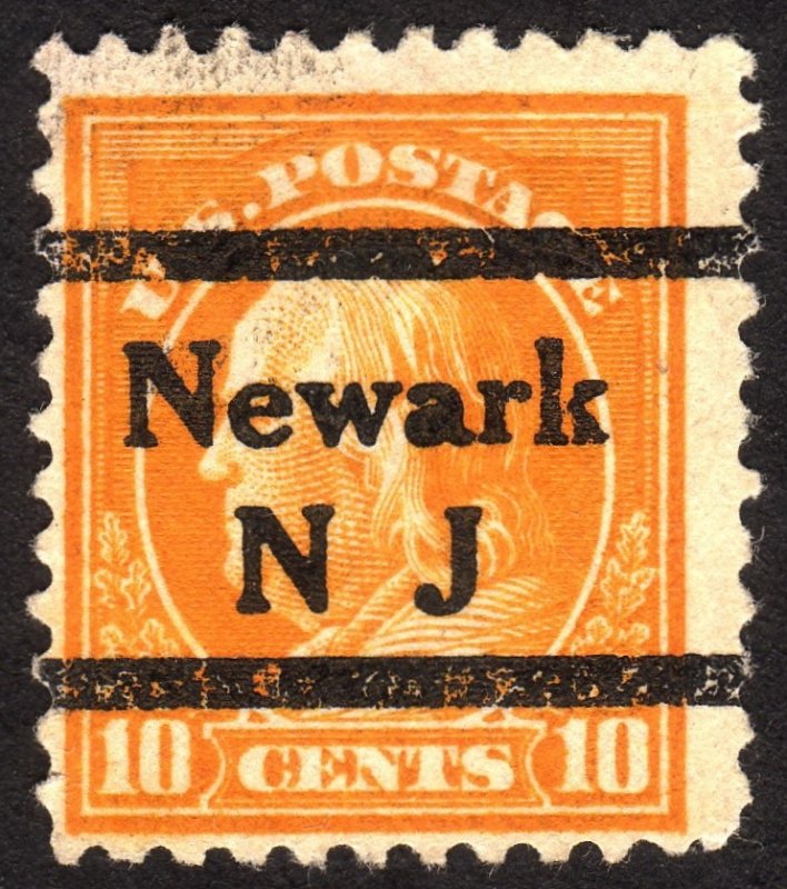 1917, US 10c, Franklin, Used, Newark precancel, Sc 510