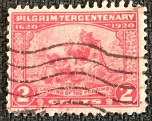 US #549 Used Single Pilgrim Tercentenery-Landing of the Pilgrims SCV $1.60